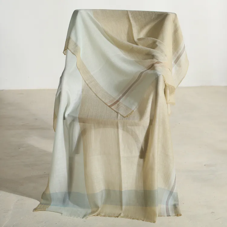 沐光丝巾羊毛色织披肩夏季女纯羊毛水溶披肩围巾空调巾四季薄款