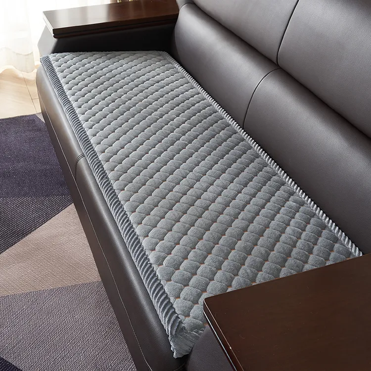 简约办公沙发垫秋冬真皮沙发垫防滑商务沙发垫子毛绒垫子保暖椅垫
