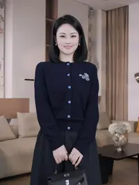 Nuovo Borgo 高级感圆领提花羊毛衫秋冬新款刺绣修身针织开衫0170