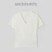 【一寸肌肤】简约修身V领T恤短袖1588