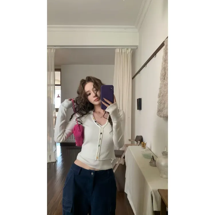 韩版休闲慵懒风穿搭吊带内搭薄款针织开衫高腰垂感阔腿裤两件套装