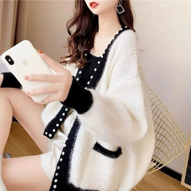 新款外套女秋款外穿长袖洋气针织开衫毛衣春秋季中年妈妈上衣