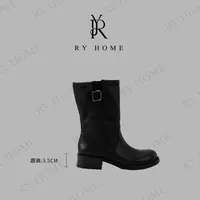 【容雨RYHOME】厚底粗跟真皮中筒马丁靴253X1361