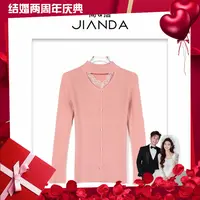 简&搭【千屿Sheila】蕾丝珍珠扣竖纹毛衣253-MY/0920-26035