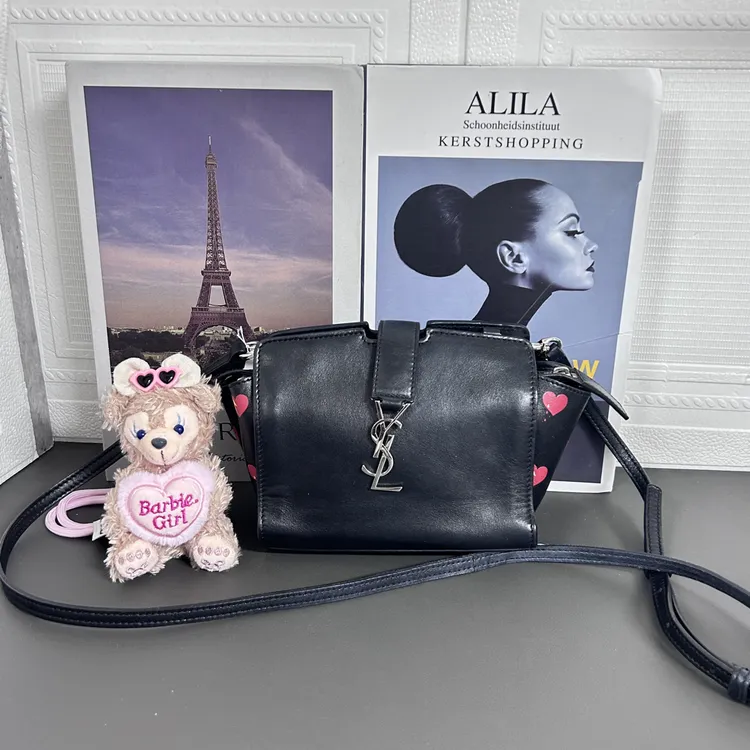 95新 YSL/圣罗兰 95新黑银mini爱心限定斜挎包