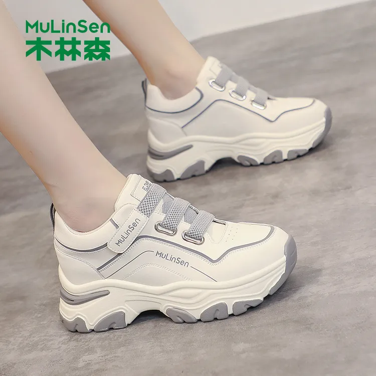 木林森时尚休闲鞋女夏季2025年新款增高ins潮流时尚百搭休闲板鞋