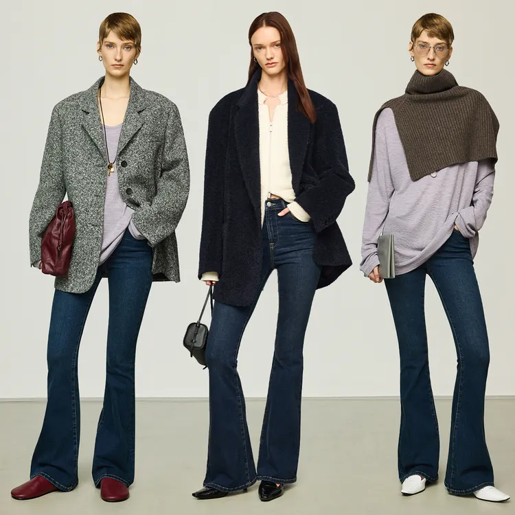 开间/口碑神裤 欧洲进口高弹紧致塑形超模腿摩登复古小喇叭牛仔裤