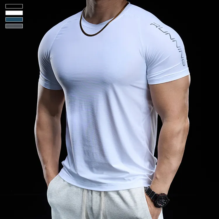 霸道肌肉男士健身训练衣男高弹速干透气运动紧身短袖T恤跑步运动