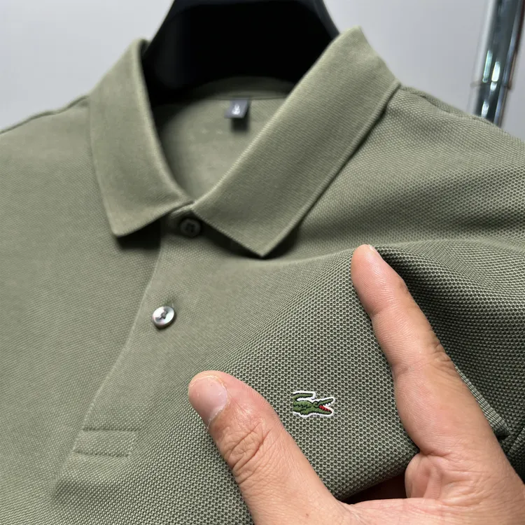 夏季新款男士百搭翻领鳄鱼POLO衫短袖商务休闲中年纯棉T恤上衣