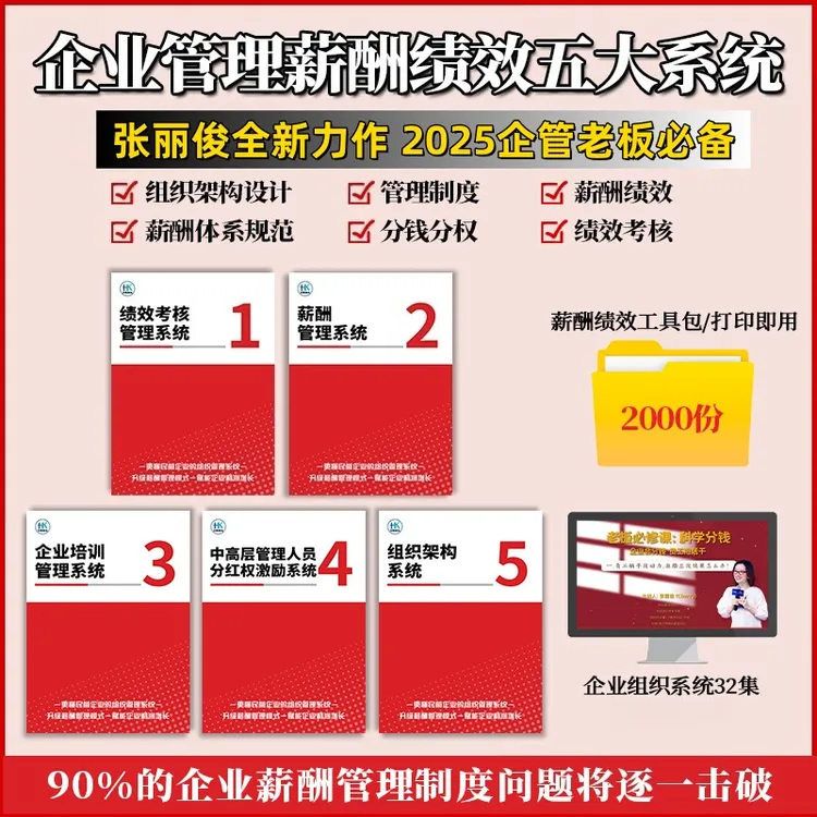 （正版)企业管理五大系统手册+经营致胜32集+薪酬激励制度工具包LL