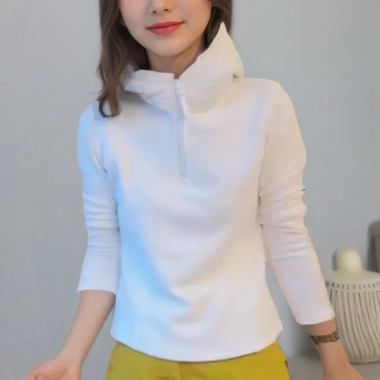 【双面绒帽衫】2025秋冬新款双面绒帽衫拼接半拉链卫衣LK2507420