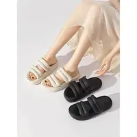 沙滩拖鞋女鞋1207夏季新款简约时尚平底中跟套脚圆头X