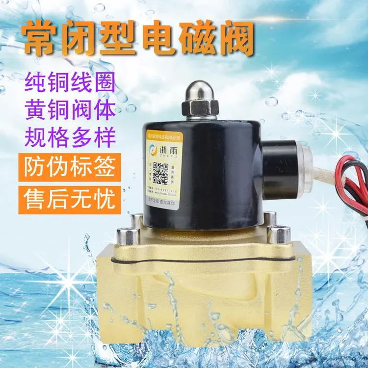 电磁阀4分常闭220V水控制开关阀12v直流6分1寸2寸气阀24v电子阀jL