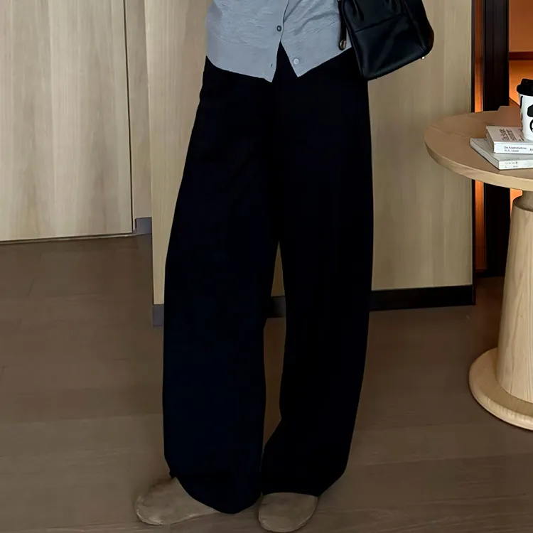 秋冬【弯刀西裤】休闲阔腿裤西装裤女黑色显瘦百搭直筒长裤垂感宽松