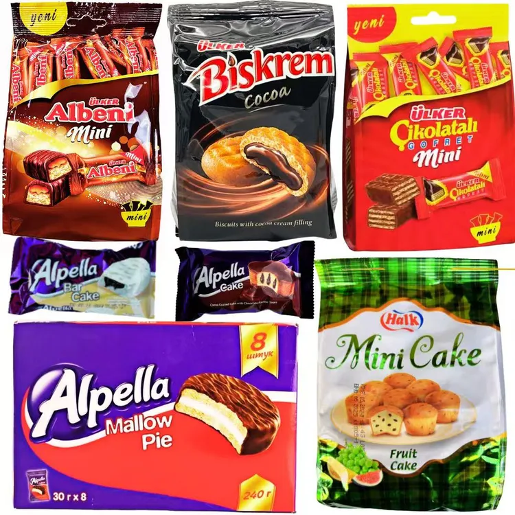 ULKER/优客albenni夹心威化饼干巧克力饼干营养零食拍1发6袋