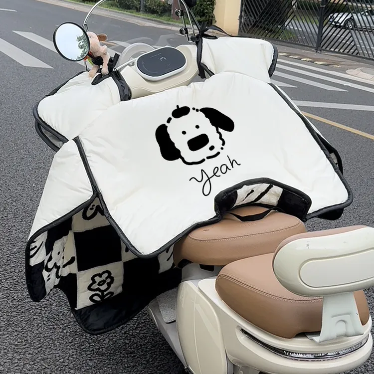 2025新款电动车挡风被冬季牛奶绒加绒加厚防水防风电瓶车防风罩