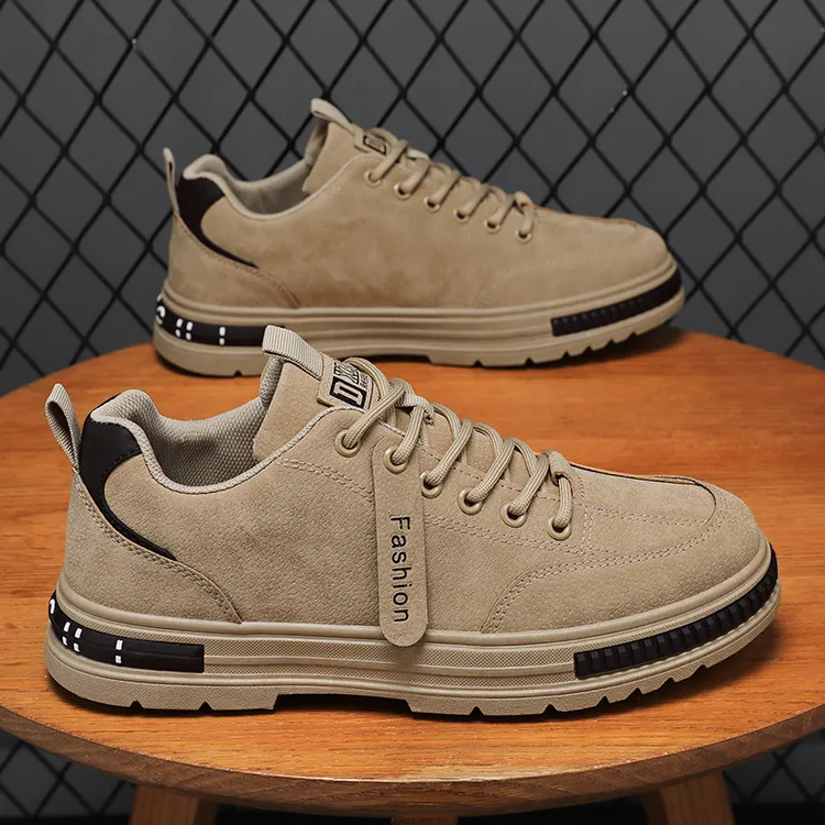 春季男鞋新款透气劳保鞋子男工地上班潮流百搭防滑运动板鞋老爹鞋