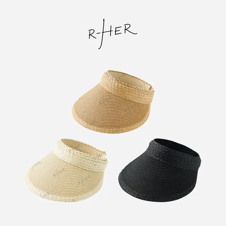 RHER STUDIO 空顶草帽夏季显脸小百搭户外防晒遮阳帽大帽檐OMG26