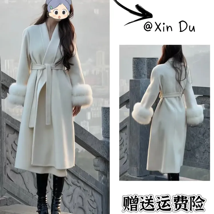2025秋冬季新款时尚显瘦气质女士网红洋气风衣百搭款D24283