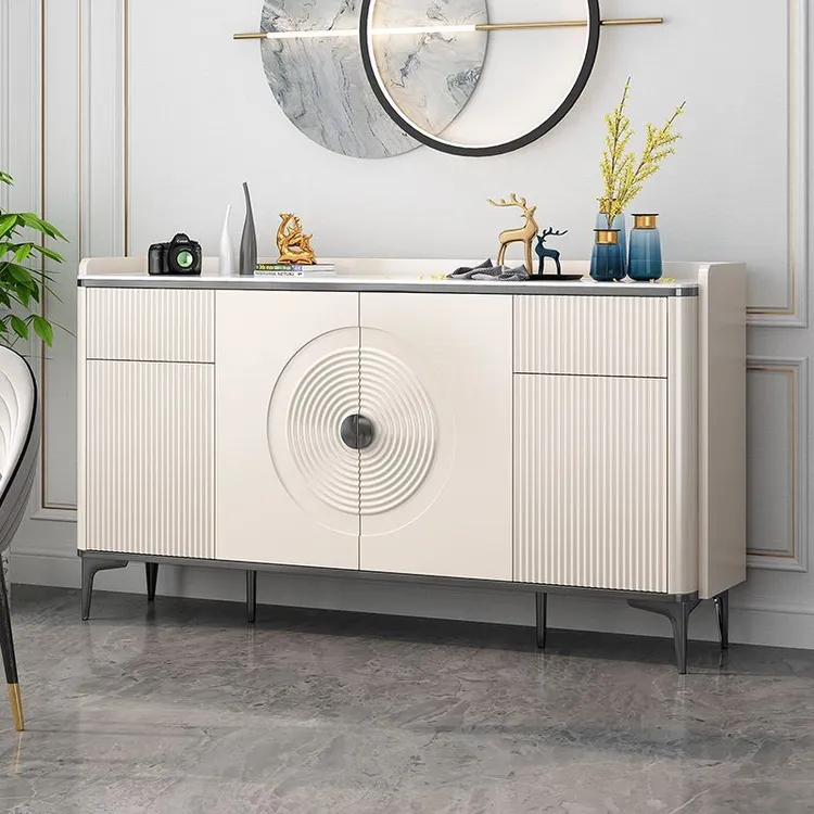 2025新款轻奢岩板餐边柜靠墙一体客餐厅储物柜酒柜厨房碗柜收纳柜