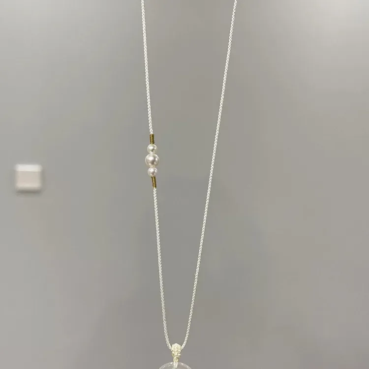 铜合金布艺项链 「夏日白峰」高级编绳项链diy半成品万能链可挂式女