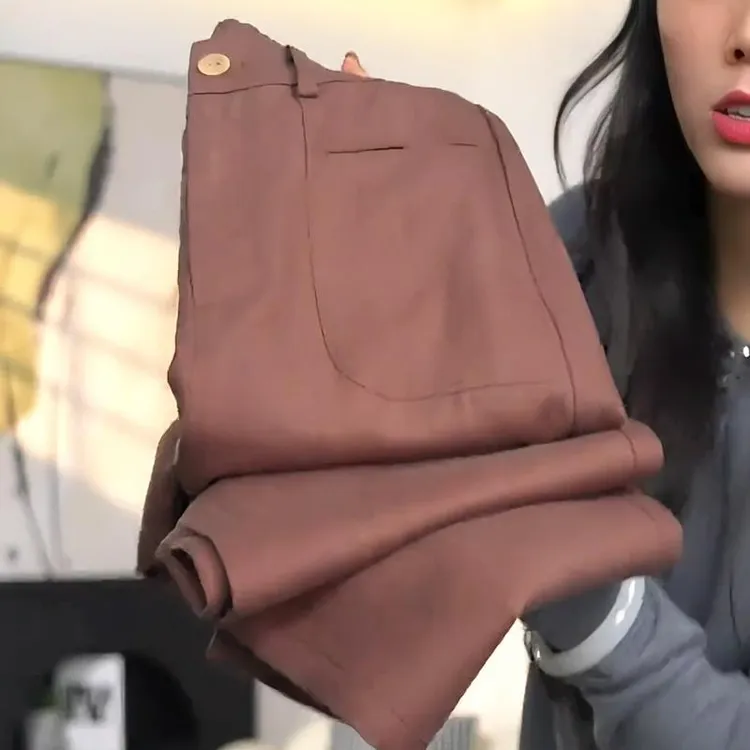 天丝亚麻直筒裤女2025夏季新款高腰垂感薄款休闲棉麻冰丝阔腿裤子