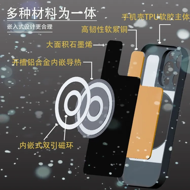 适用iphone17promax紫铜磁吸散热手机壳17pro/17电竞游戏超薄壳
