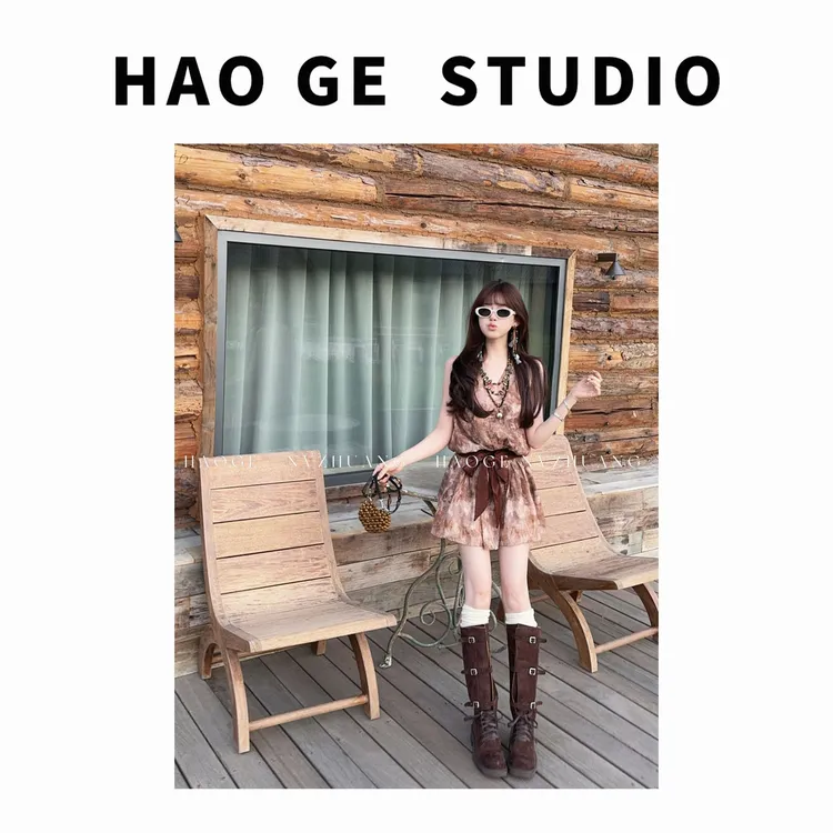 浩哥严选●废土风HGX5LYQ2368A连衣裙预短款夏季时尚街头ins复古款