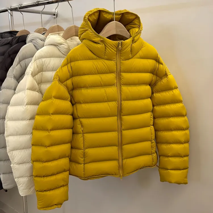 韩版冬季新款90白鸭绒排骨羽绒服女士短款轻薄连帽宽松白鸭绒外套