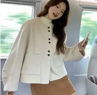 双面羊绒大衣女短款春秋新款中货韩系高级感小个子小香风羊毛外套
