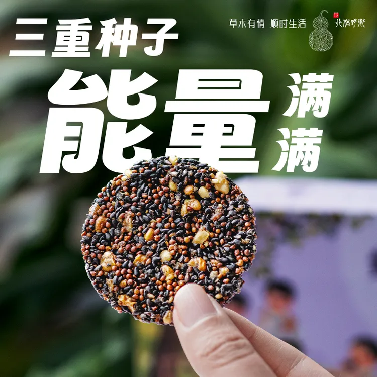 【乡野侣行紫苏核桃芝麻饼】种子生发力儿童长辈营养纤维蛋白omega3