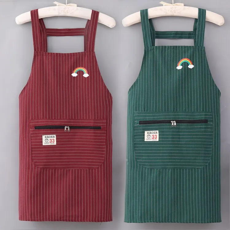 【热卖】双肩背带围裙女厨房家用做饭防污透气耐脏漂亮上班工作服