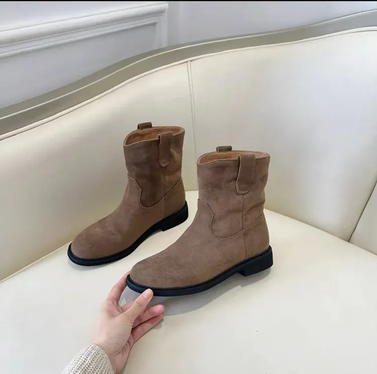 880-66（ST）杜米亚平底短靴软底百搭瘦瘦靴中筒靴单靴