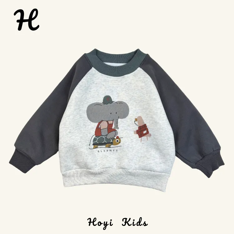 男童加绒加厚羊羔绒插肩袖卫衣宝宝秋冬装内搭上衣保暖2025年新