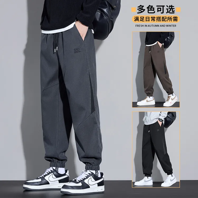 2025秋季新款天丝男士休闲裤潮流秋冬百搭束脚宽松哈伦弹力男裤子