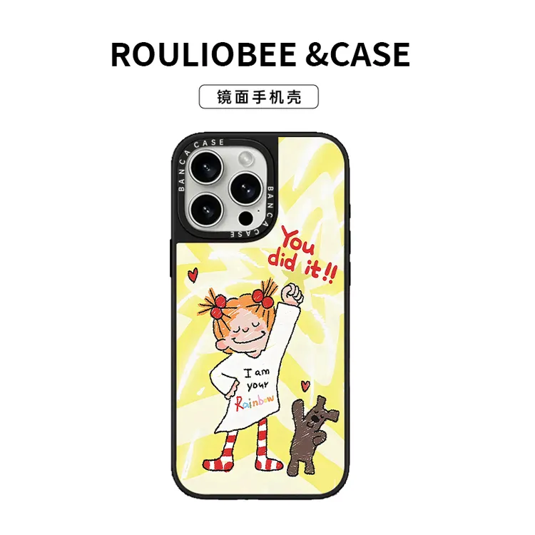 BANCACOCO酱女孩镜面适用苹果16promax手机壳iPhone15/14高级1312