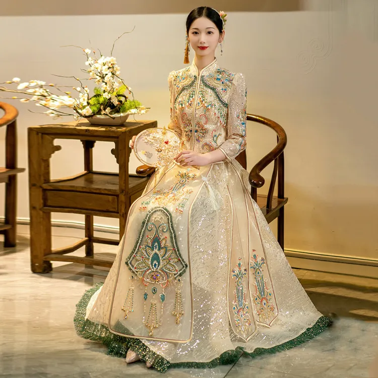 香槟色秀禾服2025新款中式新娘服重工奢华秀和服龙凤褂嫁衣婚服女