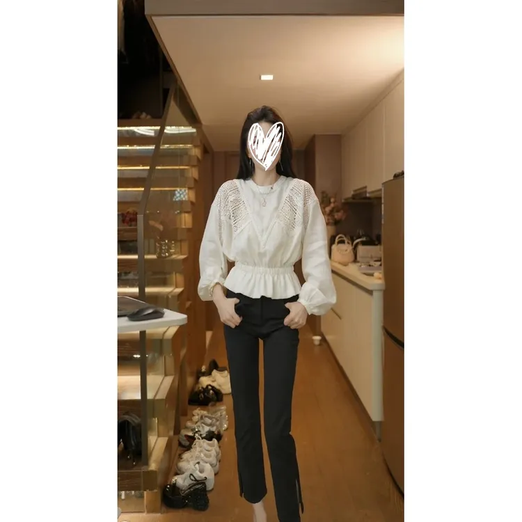 【梦中情意】衬衫2025年法式气质设计感小众重工原创设计蕾丝衬衫女