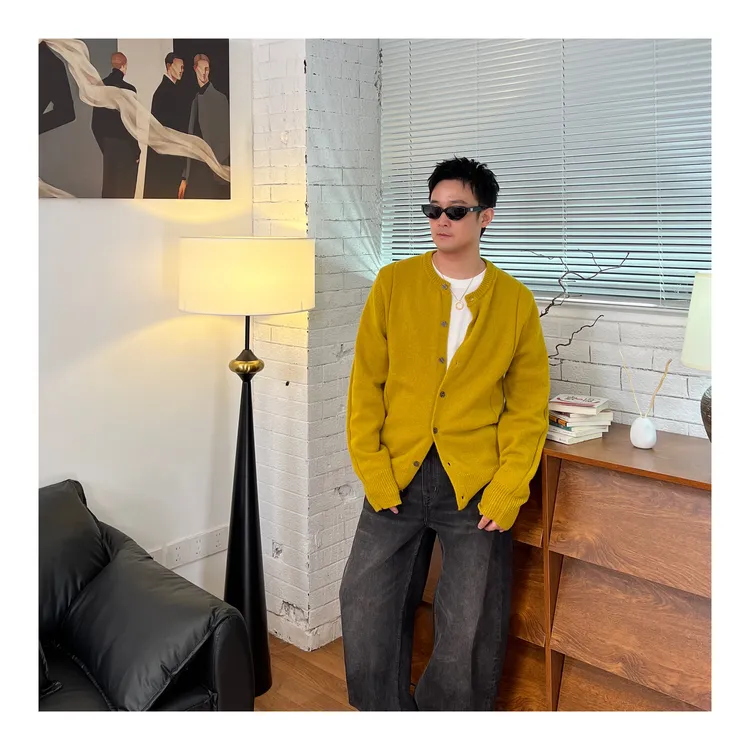 【张茂studio】秋冬新款多色休闲潮流纽扣正肩长袖开衫男士毛衣外套