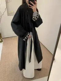 H6300高级感垂坠皮风衣，金属光泽 + 收腰，秋冬封神款25851