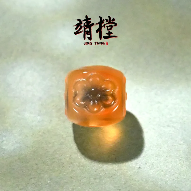 8MM橙糖心玛瑙格桑花方珠文玩配珠手串手链配饰腰珠单珠散珠溏心