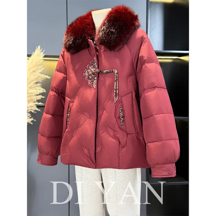 奶奶冬装羽绒棉服女2025新款冬季大码中老年妈妈加绒保暖棉袄外套