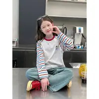 【现货】2025秋洋气条纹撞色插肩袖打底衫 D720 720 P