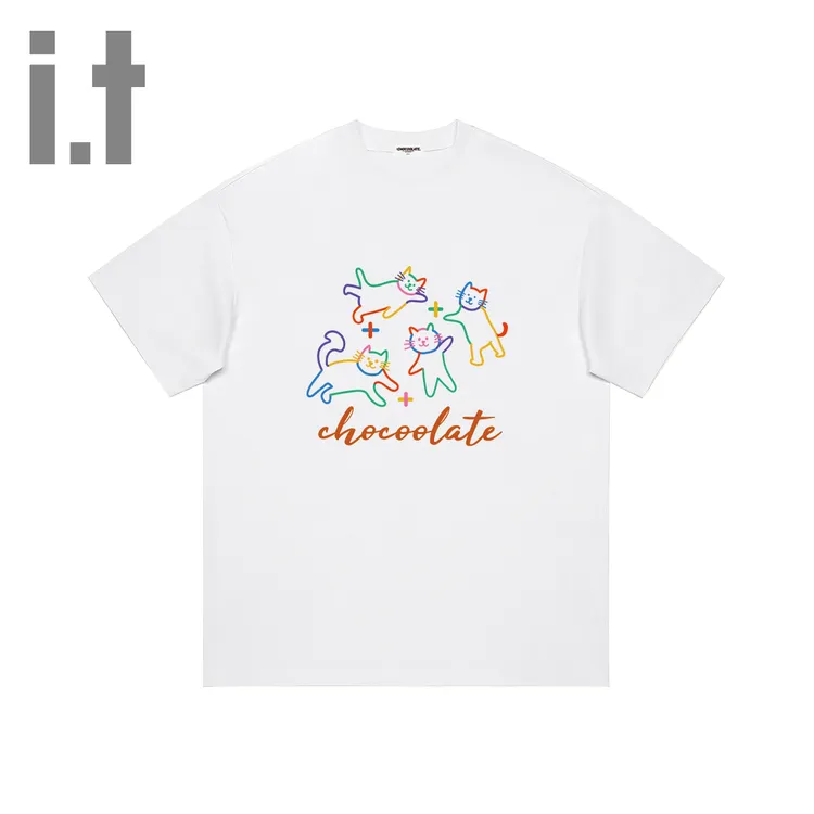 i.t CHOCOOLATE潮牌趣味印花夏季短袖T恤男女同款情侣宽松t圆领潮