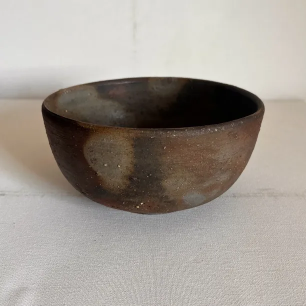 日本备前烧名家作建水茶末碗、茶渣缸茶洗水盂