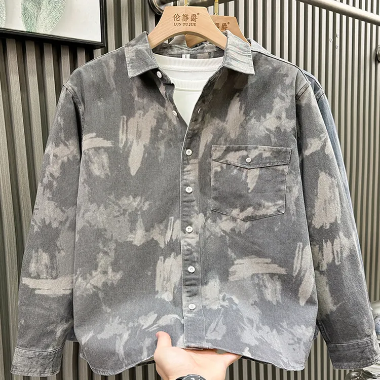 轻奢潮流痞帅长袖衬衫男士秋季新款文艺百搭休闲宽松衬衣外套男装