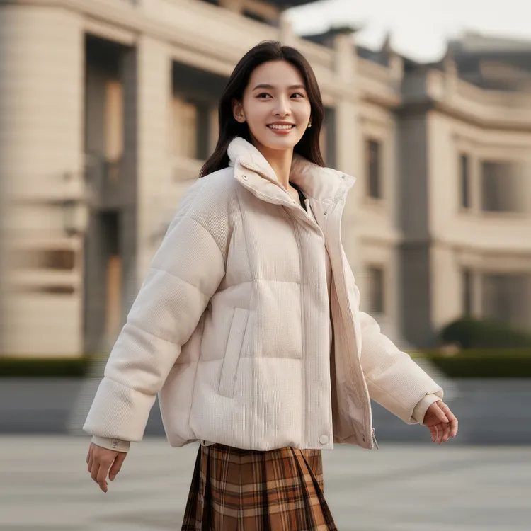 EP雅莹2025秋冬新款女装 松花江白鹅绒易打理立领宽松羽绒服Y136A