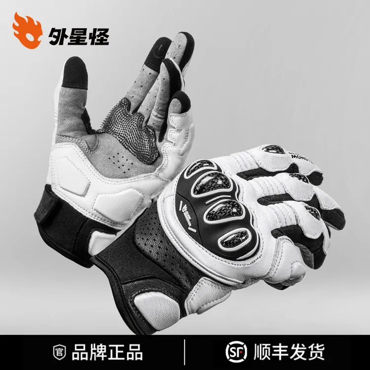 外星怪蚁王手套摩托车骑行手套碳纤维真皮机车装备防摔透气CE认证