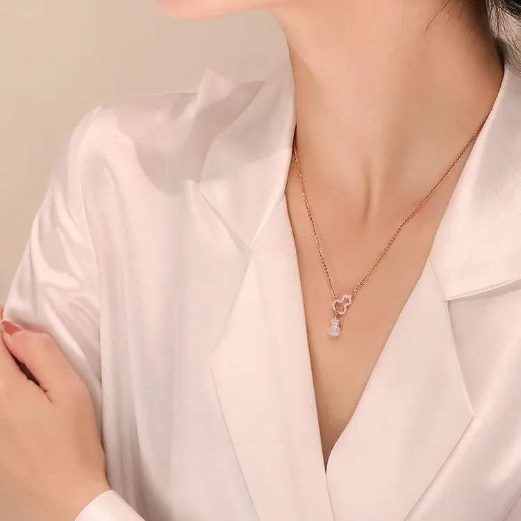 钛钢项链 爆款首饰葫芦项链女吊坠七夕情人节送老婆女友生日礼物