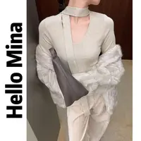 11023新款针织飘带打底衫